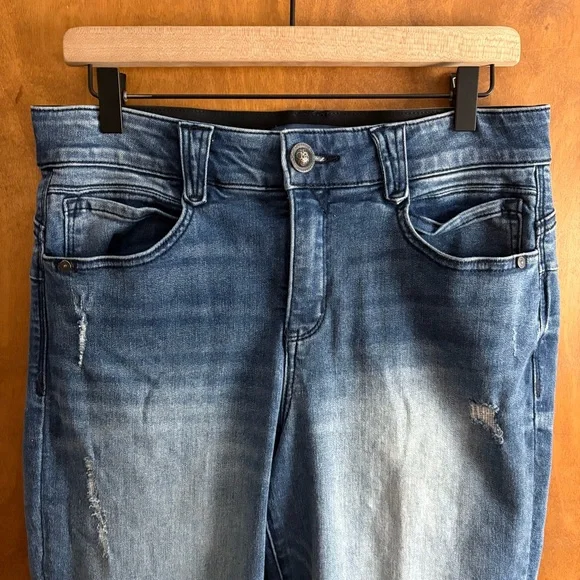 Democracy Ab Solution Blue Booty Lift Straight Leg Jeans Country Western Rodeo - Picture 4 of 14